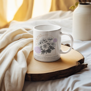 Scorpio Astrology Floral Geranium Zodiac Birthday Coffee Mug