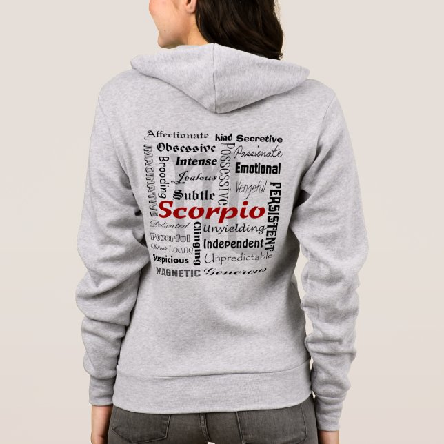 Scorpio Astrology Horoscope Zodiac Traits Collage Hoodie (Back)