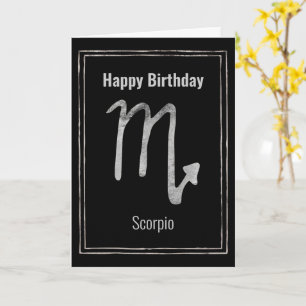 Scorpio astrology silver zodiac Happy Birthday Card