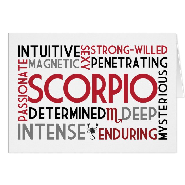Scorpio Astrology Word Collage Card (Front Horizontal)