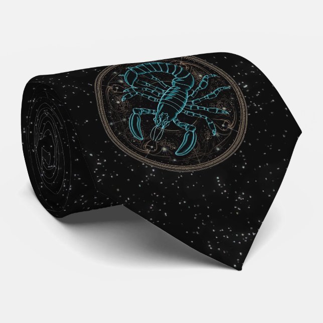 Scorpio Astrology Zodiac Neck Tie (Rolled)