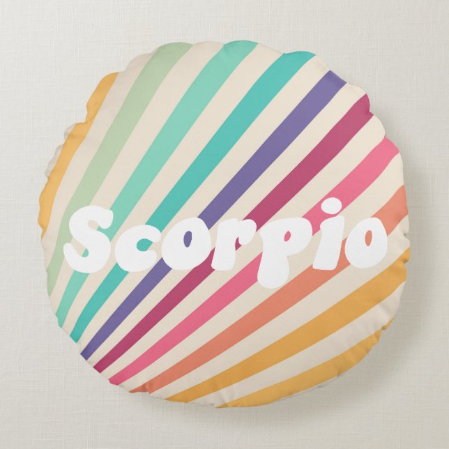 Scorpio Astrology Zodiac Round Cushion (Front)