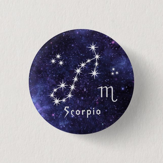 Scorpio Badge, Zodiac Horoscope Badge (Front)