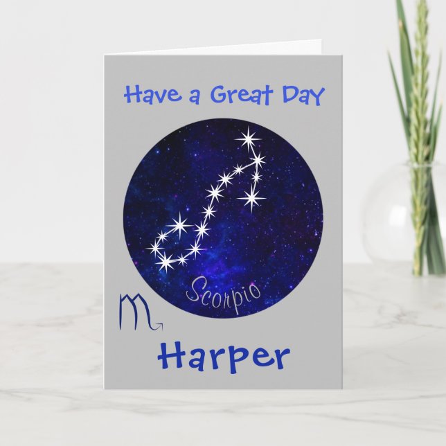 Scorpio Birthday, Horoscope Zodiac Birthday Card (Front)