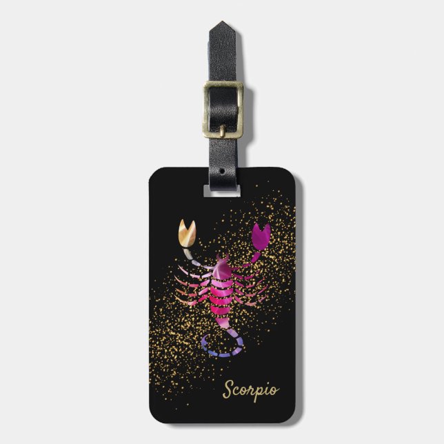Scorpio - Birthday Sign Luggage Tag (Front Vertical)