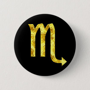 scorpio-black-gold-buttons 6 cm round badge