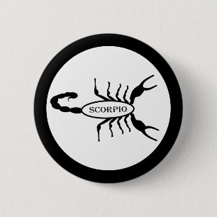 Scorpio Black Scorpion Star Sign 6 Cm Round Badge
