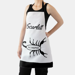 Scorpio Black Scorpion Star Sign Custom Name Apron