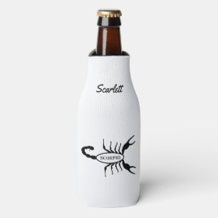 Scorpio Black Scorpion Star Sign Custom Name Bottle Cooler
