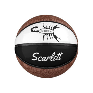 Scorpio Black Scorpion Star Sign Custom Name Mini Basketball