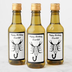 Scorpio Black Scorpion Star Sign Custom Wine Label
