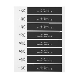 Scorpio Black Scorpion Star Sign Custom Wraparound Address Label