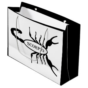Scorpio Black Scorpion Star Sign Large Gift Bag