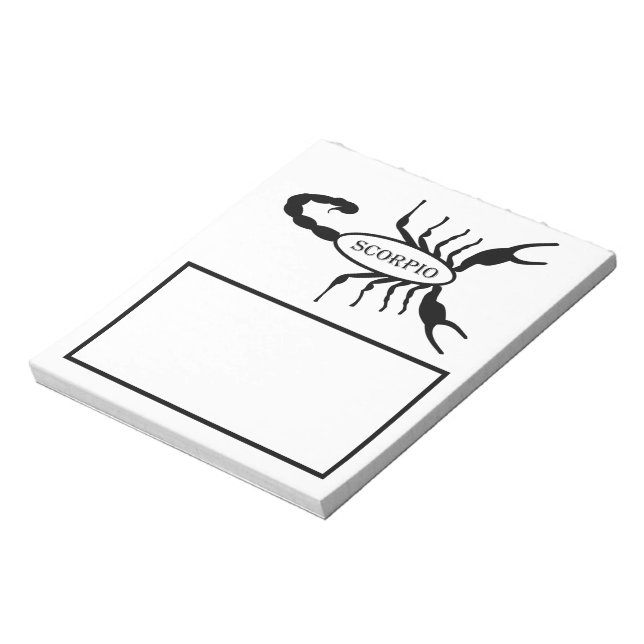 Scorpio Black Scorpion Star Sign Notepad (Rotated)