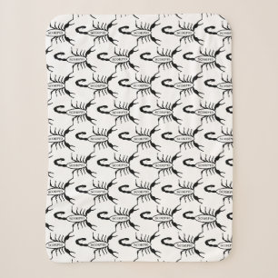 Scorpio Black Scorpion Star Sign Patterned Sherpa Blanket