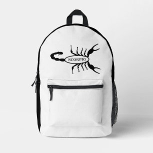 Scorpio Black Scorpion Star Sign Printed Backpack