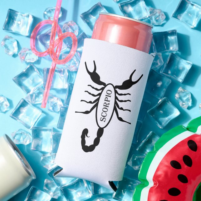 Scorpio Black Scorpion Star Sign Seltzer Can Cooler (In Situ Summer)