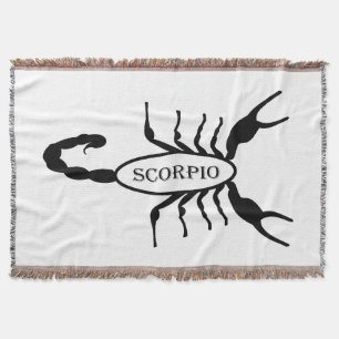 Scorpio Black Scorpion Star Sign Throw Blanket