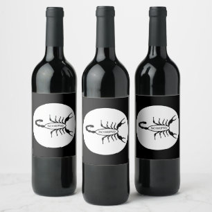 Scorpio Black Scorpion Star Sign Wine Label