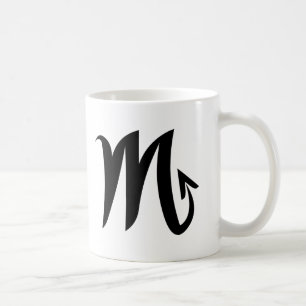 Scorpio black white mug