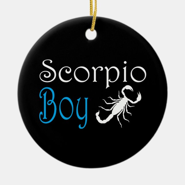 Scorpio boy ceramic tree decoration (Front)