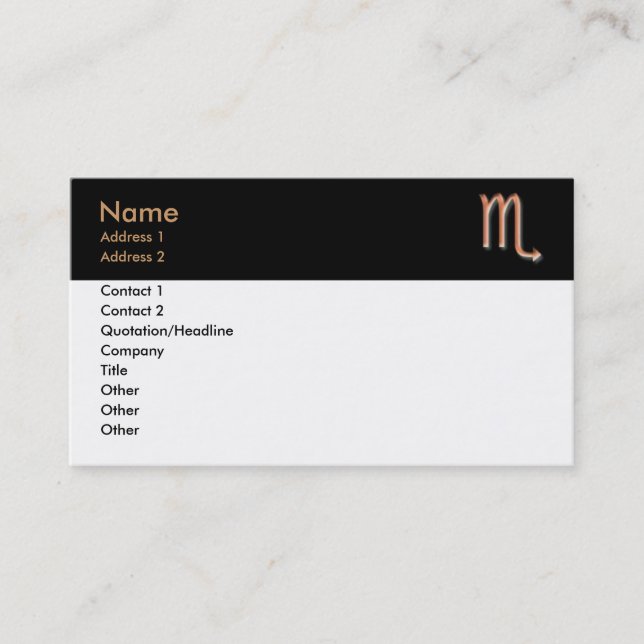 Scorpio Business Card (Front)
