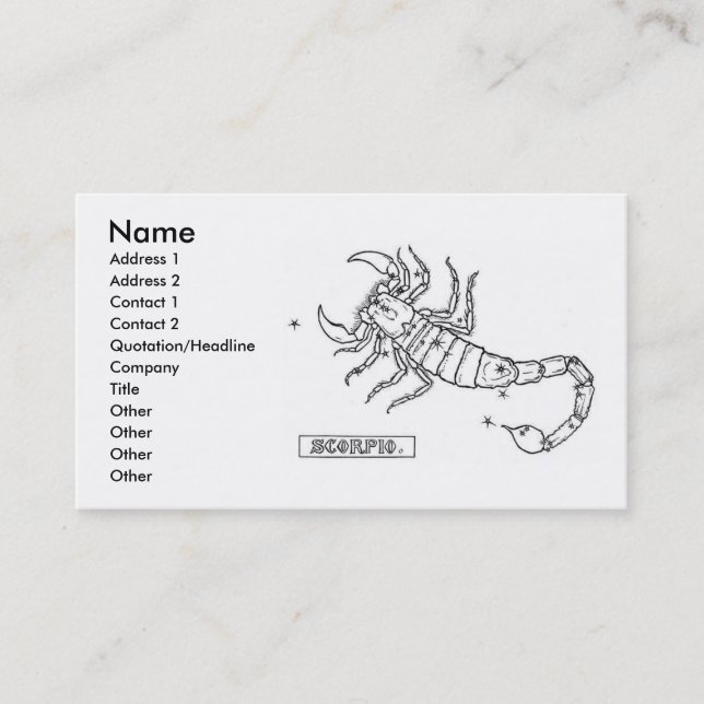 Scorpio Business Card (Front)