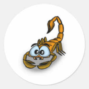 Scorpio Cartoon Classic Round Sticker