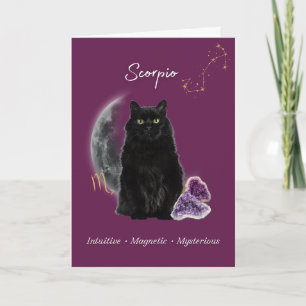 Scorpio Cat Birthday Card
