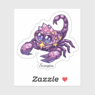 Scorpio Celestial Zodiac Sticker - Pink Scorpion