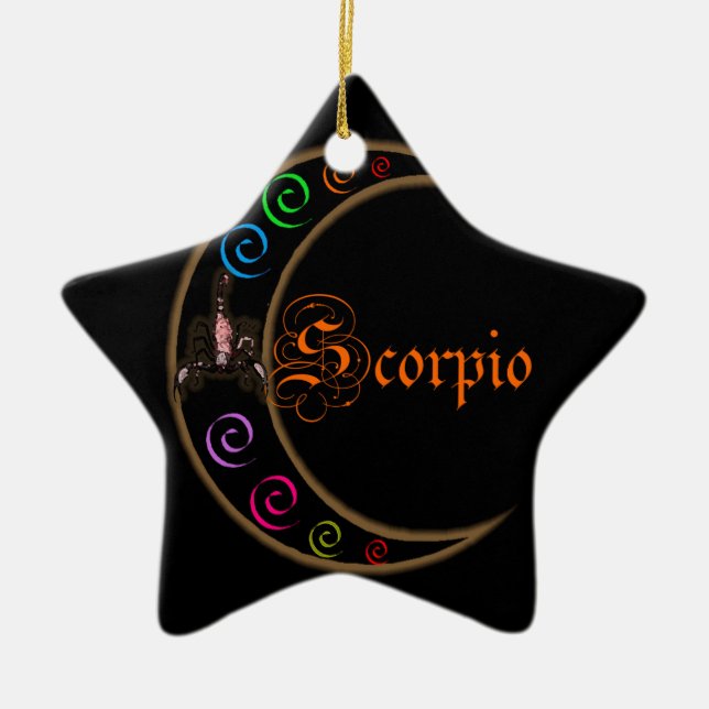 Scorpio Ceramic Tree Decoration (Front)