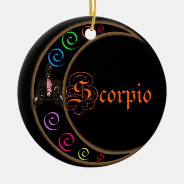 Scorpio Ceramic Tree Decoration (Front)