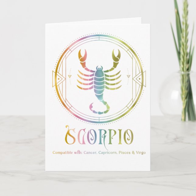 Scorpio Compatibility Birthday Greeting Card (Front)