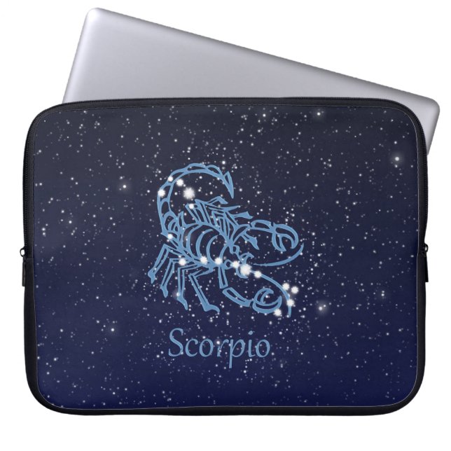 Scorpio Constellation and Zodiac Sign with Stars Laptop Sleeve (Front)