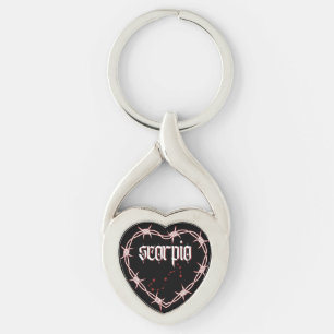Scorpio Constellation Gothic Aesthetic Barbed Wire Key Ring