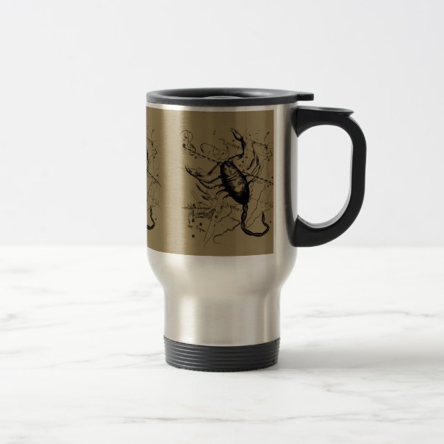 Scorpio Constellation Hevelius 1690 Engraving Travel Mug (Right)