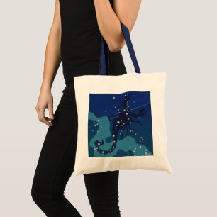 Scorpio Constellation, Vintage Zodiac Astrology Tote Bag