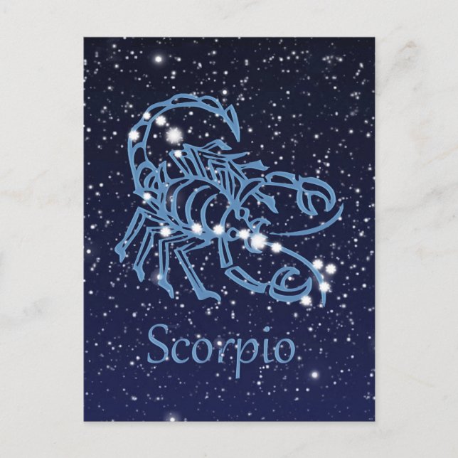 Scorpio Constellation & Zodiac Sign with Stars Postcard (Front)