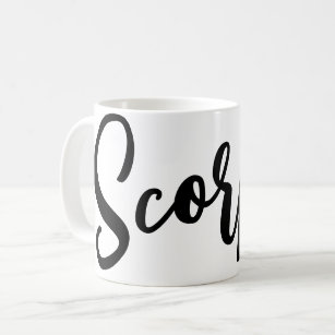 Scorpio Custom Zodiac Sign Graphic Hand Writing Coffee Mug