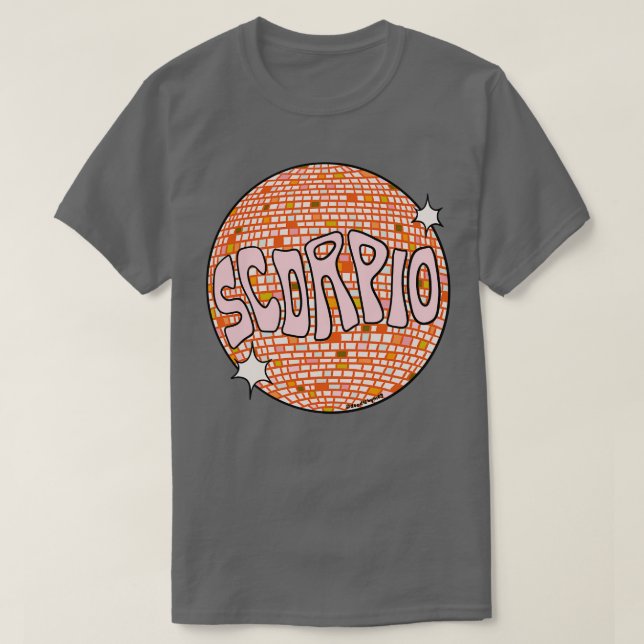 Scorpio Disco Ball T-Shirt (Design Front)