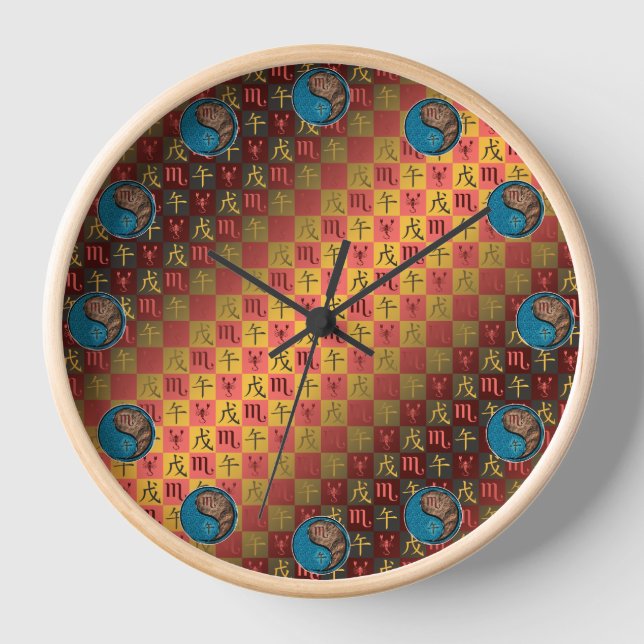 Scorpio & Earth Horse Clock (Front)