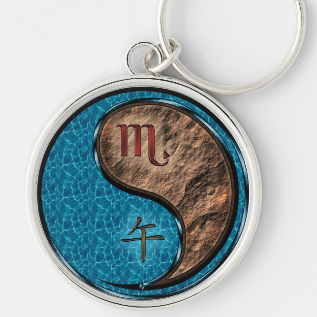 Scorpio & Earth Horse Key Ring (Front)