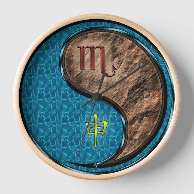 Scorpio & Earth Monkey Clock (Front)