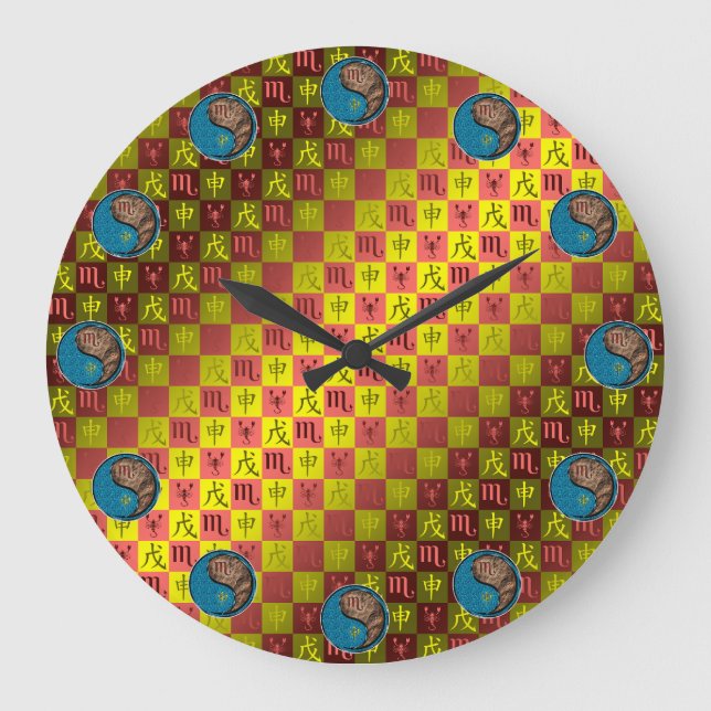 Scorpio & Earth Monkey Large Clock (Front)