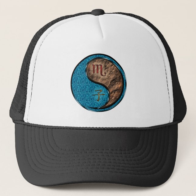 Scorpio & Earth Rat Trucker Hat (Front)