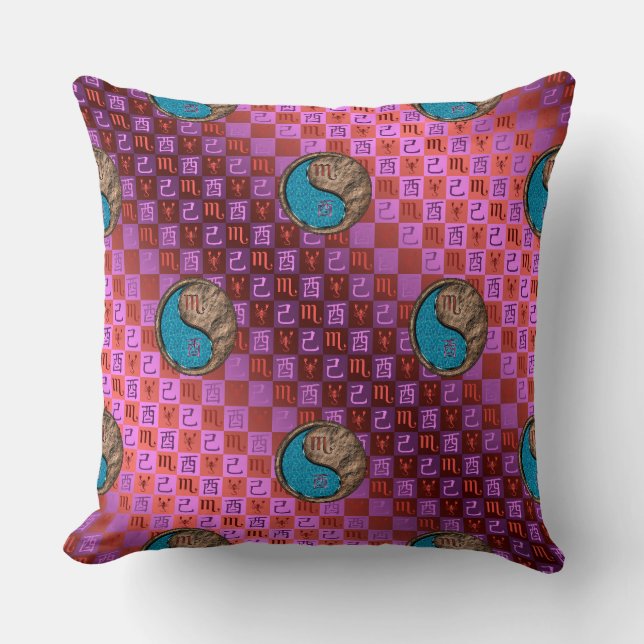 Scorpio & Earth Rooster Cushion (Front)