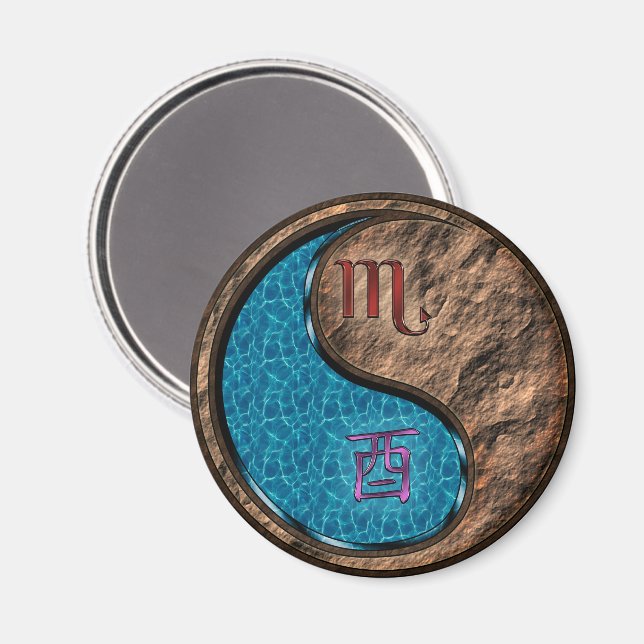 Scorpio & Earth Rooster Magnet (Front/Back)
