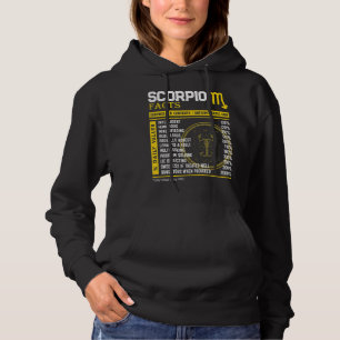 Scorpio Facts Awesome Zodiac Sign  Scorpio Birthda Hoodie