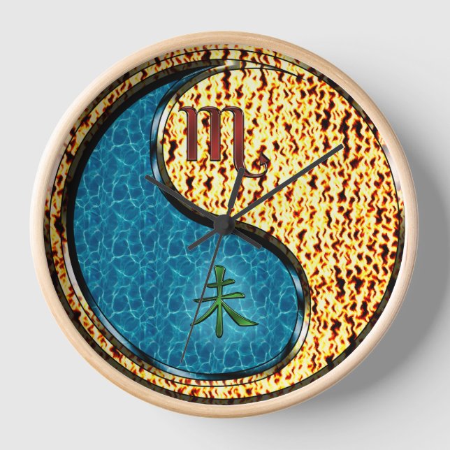 Scorpio & Fire Goat Clock (Front)