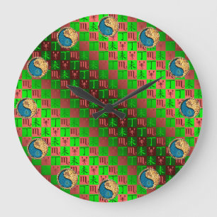 Scorpio & Fire Goat Large Clock